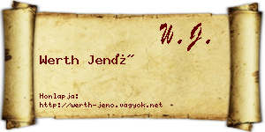 Werth Jenő névjegykártya